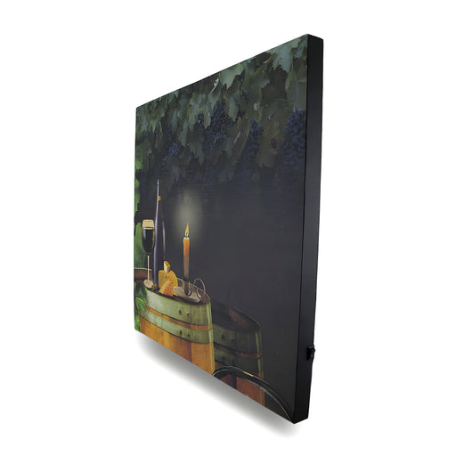 Wine By Candle Light Lighted LED Canvas Wall Hanging Image 2