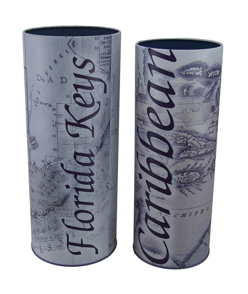 Set of 2 Caribbean and Florida Keys Destination Map Tins Image 1