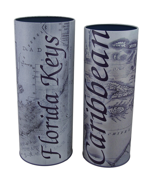 Set of 2 Caribbean and Florida Keys Destination Map Tins Image 1