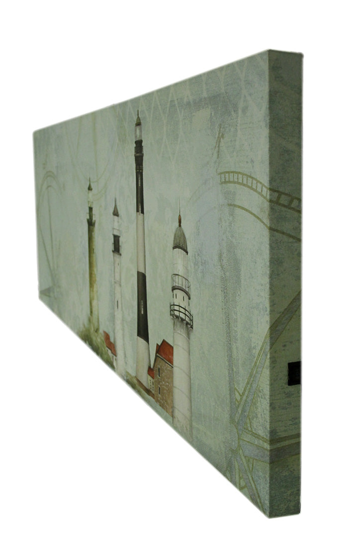 Coastal Lights Mantel Sized Lighthouse LED Canvas Print Image 2