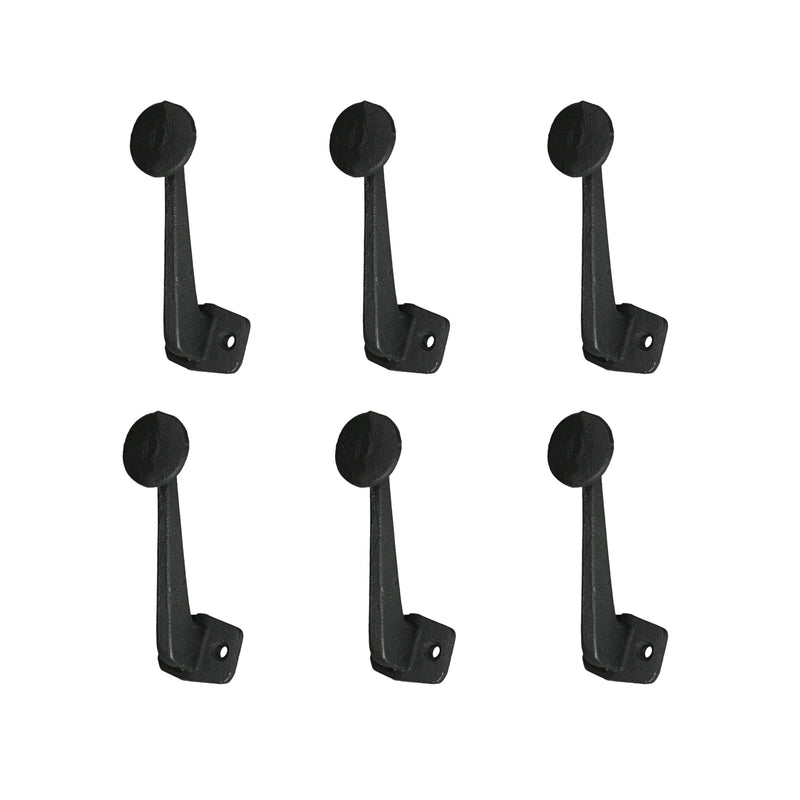 Set of 6 Typewriter Key Button Wall Hooks, 4 Inch Cast Iron Image 1