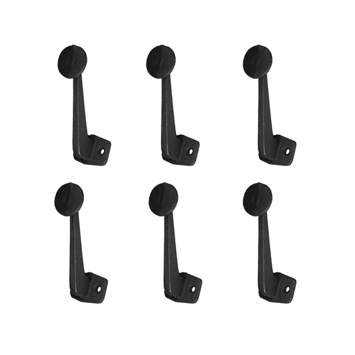 Set of 6 Typewriter Key Button Wall Hooks, 4 Inch Cast Iron Image 1