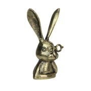 Whimsical Gold Bunny Statue with Eye Glasses Spectacles – 10.25" High Cast Aluminum Figurine with Metallic Gold Finish,