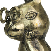 Whimsical Gold Bunny Statue with Eye Glasses Spectacles – 10.25" High Cast Aluminum Figurine with Metallic Gold Finish,