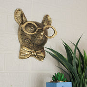 Gold Mouse - Image 4 - Gold Mouse Head Wall Hanging with Eye Glasses Spectacles – 8.5" High, Quirky Cast Aluminum Wall Decor,