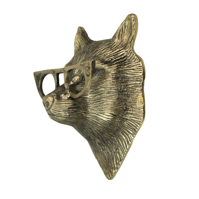 Gold Fox - Image 3 - Gold Fox Head Wall Hanging with Cat’s Eye Glasses – 6" High, Whimsical Cast Aluminum Decor, Metallic