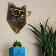 Gold Fox - Image 5 - Gold Fox Head Wall Hanging with Cat’s Eye Glasses – 6" High, Whimsical Cast Aluminum Decor, Metallic