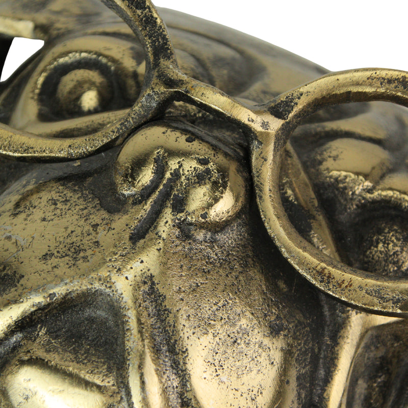 Gold Pug - Image 3 - Gold Pug Dog Head Wall Hanging with Oval Eye Glasses Spectacles – 6" High, Whimsical Cast Aluminum