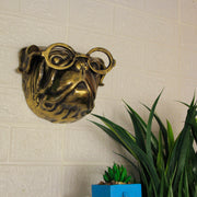 Gold Pug - Image 4 - Gold Pug Dog Head Wall Hanging with Oval Eye Glasses Spectacles – 6" High, Whimsical Cast Aluminum