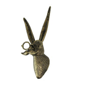 Gold Hare - Image 3 - Gold Finish Hare Head Wall Hanging with Round Eye Glasses Spectacles & Handlebar Mustache – Whimsical