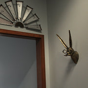 Gold Hare - Image 8 - Gold Finish Hare Head Wall Hanging with Round Eye Glasses Spectacles & Handlebar Mustache – Whimsical