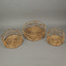 Set of 3 Metal and Rattan Nesting Round Basket Trays Image 5