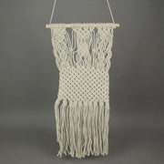 Hand Tied Macrame Bohemian Style Wall Pocket 27 Inches High Boho Decor Image 5