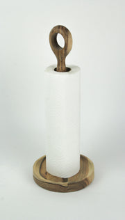 Exquisite Natural Acacia Wood Paper Towel Holder - Perfect Blend of Farmhouse Functionality and Boho-inspired Aesthetics for