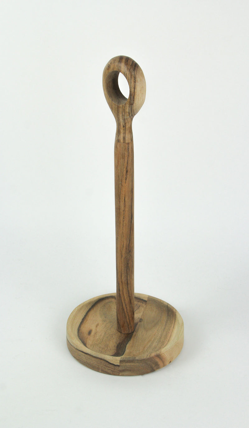 Exquisite Natural Acacia Wood Paper Towel Holder - Perfect Blend of Farmhouse Functionality and Boho-inspired Aesthetics for