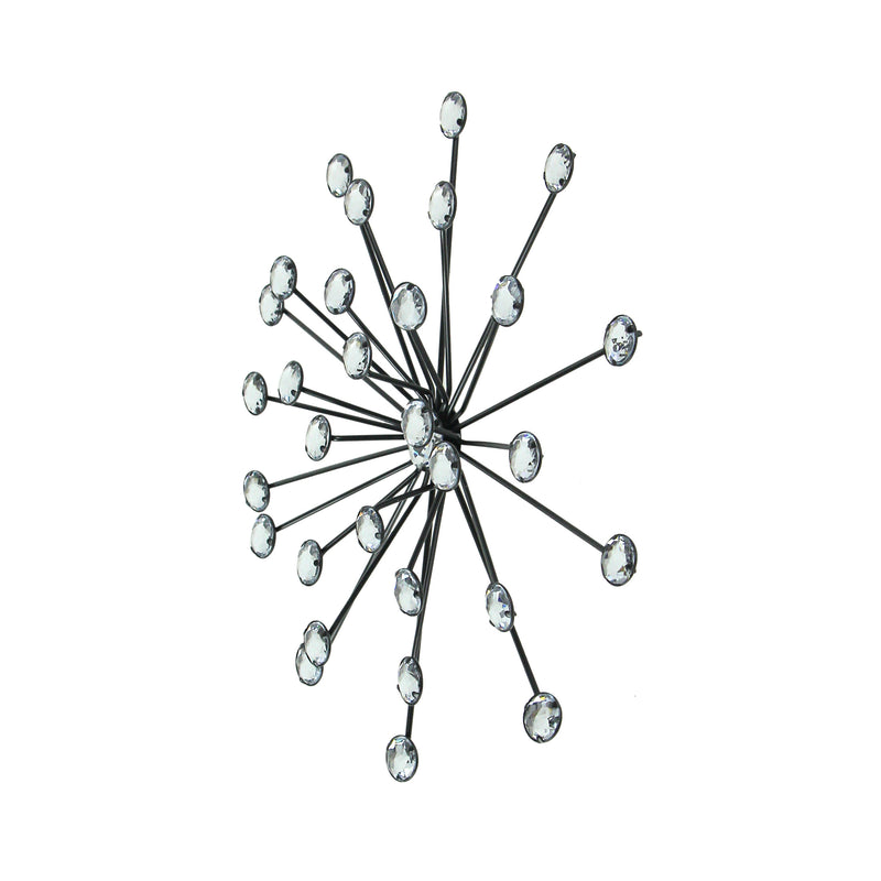 Black - Image 2 - Set of 3 Jeweled 3D Black Metal Atomic Starburst Wall Sculpture Set - 10 Inch Diameter - Classic