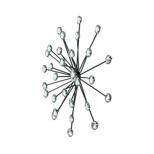 Set of 6 Starburst Wall Sculptures, Black Jeweled 10 Inch Image 2