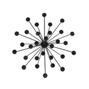 Black - Image 3 - Set of 3 Jeweled 3D Black Metal Atomic Starburst Wall Sculpture Set - 10 Inch Diameter - Classic