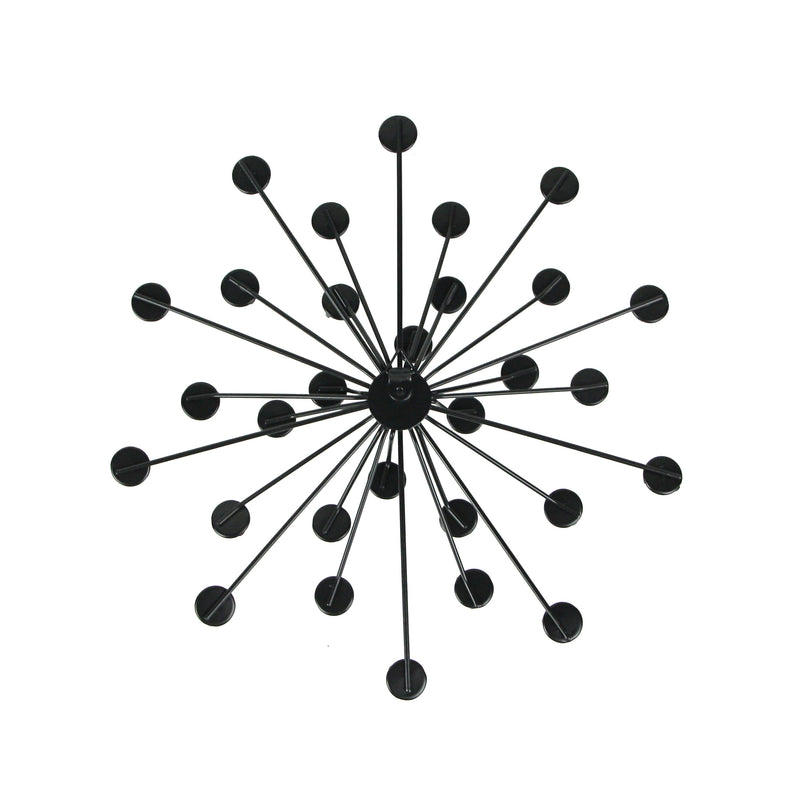 Black - Image 3 - Set of 3 Jeweled 3D Black Metal Atomic Starburst Wall Sculpture Set - 10 Inch Diameter - Classic