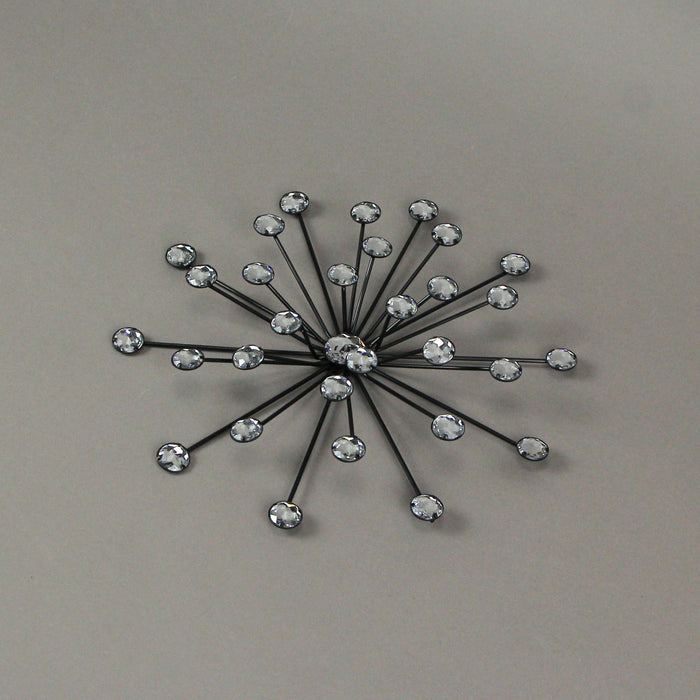 Black - Image 5 - Set of 3 Jeweled 3D Black Metal Atomic Starburst Wall Sculpture Set - 10 Inch Diameter - Classic