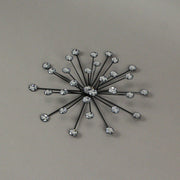 Set of 6 Starburst Wall Sculptures, Black Jeweled 10 Inch Image 5