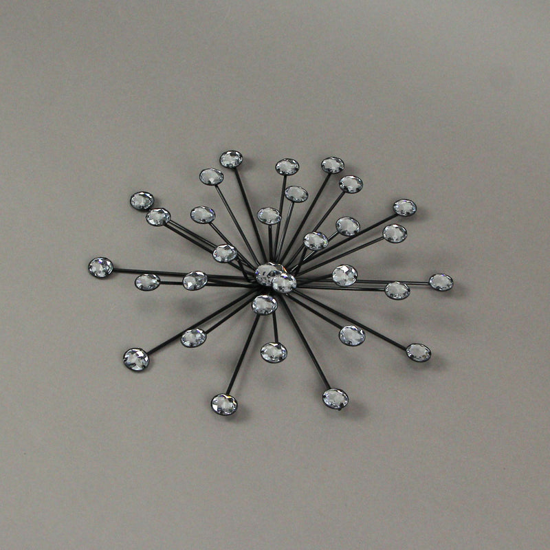 Set of 6 Starburst Wall Sculptures, Black Jeweled 10 Inch Image 5