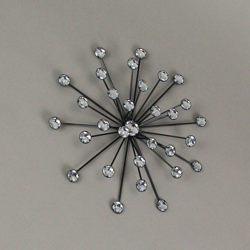 Black - Image 6 - Set of 3 Jeweled 3D Black Metal Atomic Starburst Wall Sculpture Set - 10 Inch Diameter - Classic
