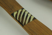 Hand Carved Wood and Bone Flat Handle Salad Server Set Image 2
