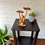 8.5 inches - Image 5 - Wood Mushroom Sculpture, 8.5 Inch Tall Cluster on Root Base