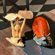 8.5 inches - Image 6 - Wood Mushroom Sculpture, 8.5 Inch Tall Cluster on Root Base