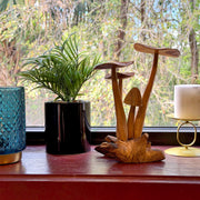 8.5 inches - Image 7 - Wood Mushroom Sculpture, 8.5 Inch Tall Cluster on Root Base