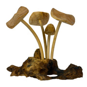 6.5 Inch - Image 5 - Things2die4 Decorative Mushroom Figurine in Natural Wood on Root Base, Freestanding Nature-Inspired
