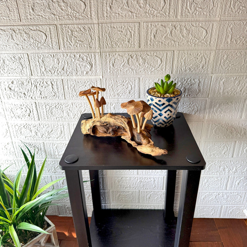 10 Inch - Image 5 - Wood Mushroom Sculpture, 10 Inch Wide Root Base Cluster