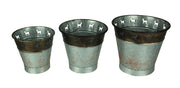 Rustic Metal Deer Cutouts Primitive Bucket Set of 3 Image 1