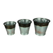 Rustic Metal Deer Cutouts Primitive Bucket Set of 3 Image 1
