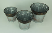 Rustic Metal Deer Cutouts Primitive Bucket Set of 3 Image 2