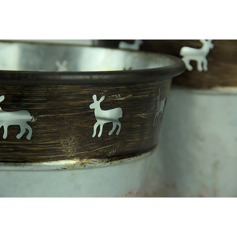 Rustic Metal Deer Cutouts Primitive Bucket Set of 3 Image 3