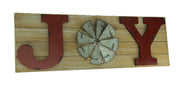 Joy - Image 1 - Distressed Look Holiday Word Sign Windmill Wall Hanging