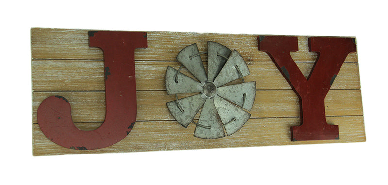 Joy - Image 1 - Distressed Look Holiday Word Sign Windmill Wall Hanging