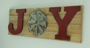 Joy - Image 2 - Distressed Look Holiday Word Sign Windmill Wall Hanging