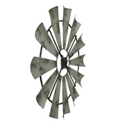 Large 30-Inch Distressed Grey Metal Farmhouse Windmill Battery Powered Wall Clock - Timeless Rustic Charm - Easy To Hang -