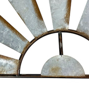 30-Inch Long Rustic Distressed Gray Large Metal Half-Windmill Country Farmhouse Big Wall Sculpture Art Decoration - Easy
