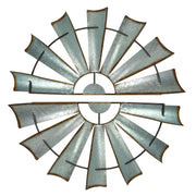 Large - Image 1 - Set of 2 Half Windmill Wall Sculptures, 35 Inch Galvanized Metal