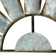 Windmill Wall Sculpture, 35 Inch Galvanized Half-Windmill Metal Art Image 3