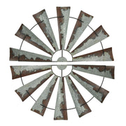 2 - Image 1 - Set of 2 Galvanized Metal Half-Windmill Wall Hangings: Rustic Farmhouse Decor Sculptures - Easy Installation -