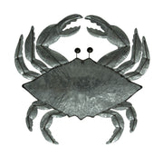 Galvanized Grey Metal Coastal Crab Wall Décor Sculpture - A 26-Inch High Masterpiece of Nautical Charm and Marine Wonder for