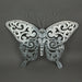 Enchanting Set of 2 Galvanized Grey Metal Cutout Butterfly Wall Sculptures 23.5 Inches Long - Outdoor or Indoor Decorations
