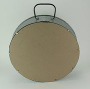 Rustic Galvanized Metal Tub Frame Wall Mirror with Drawer - Industrial Western Decor - Farmhouse Style - Round 20.5 Inch