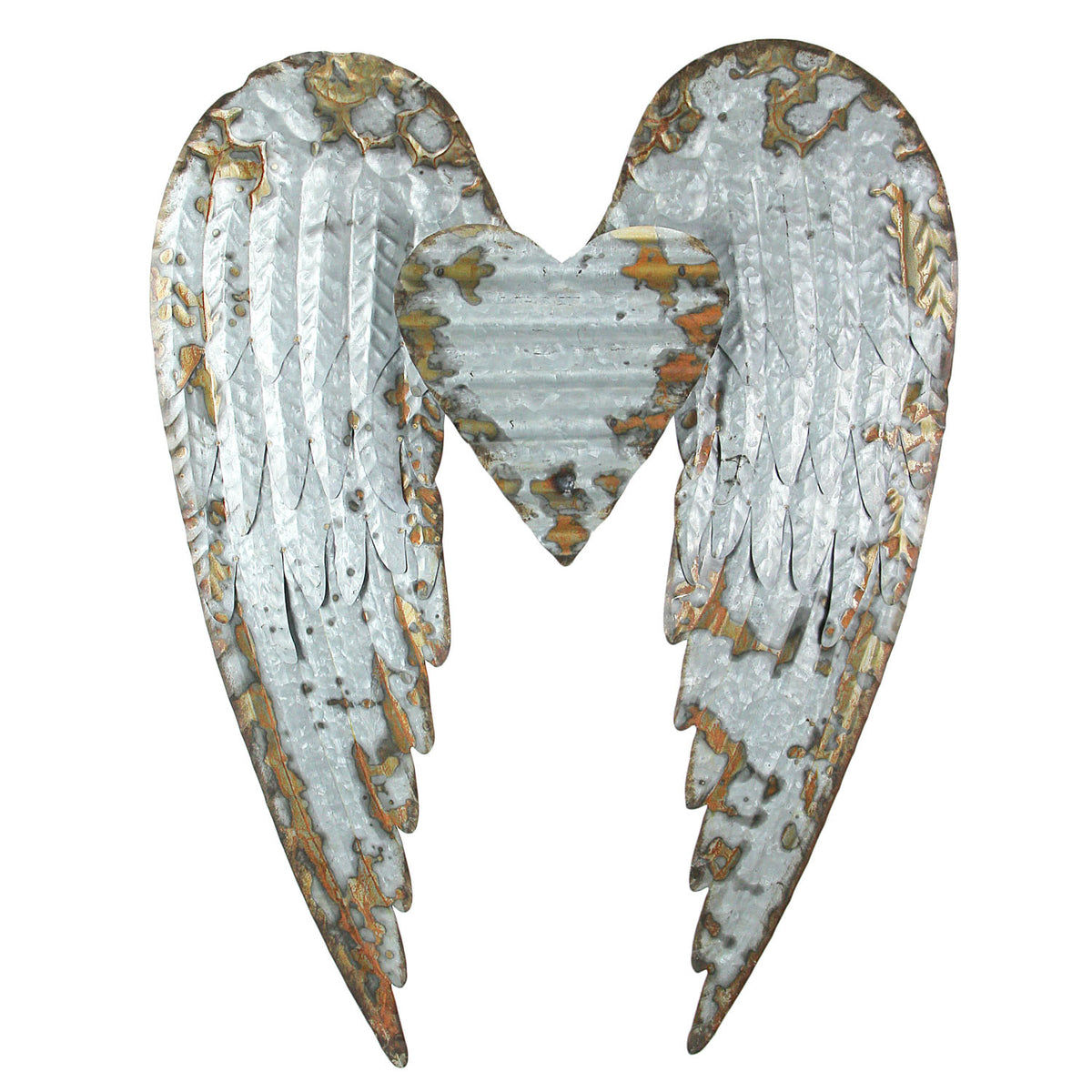 Carved visala with Metal wings and hook for home or garden or hot memorial