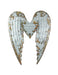 Rustic Galvanized Grey Stamped Metal Angel Wings and Heart Wall Sculpture - Artistic Hanging Decor for Bathrooms, Bedrooms